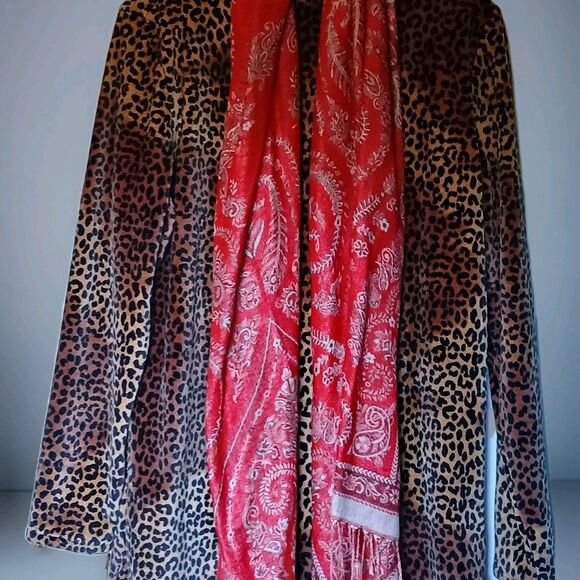 Lands End Women's COZY Relaxed Animal Print Tunic LARGE Long Sleeve SOFT lounge - Picture 8 of 8
